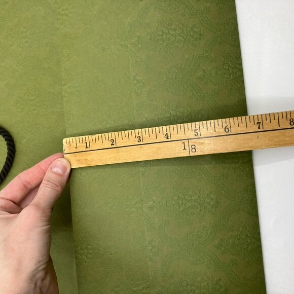 Gucci Green Paper Shopping Bag L With Handles 18.75 x 14 x 6.5 Damask - Picture 13 of 13